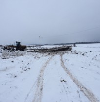 Строительство дорог в поселке. Январь 2014